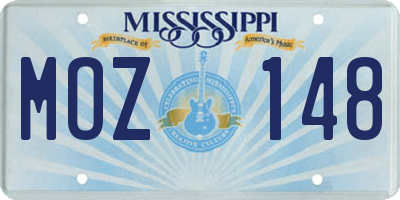 MS license plate MOZ148