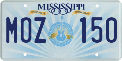 MS license plate MOZ150