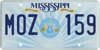 MS license plate MOZ159