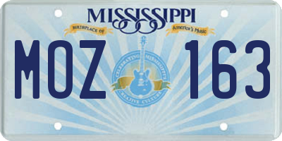 MS license plate MOZ163