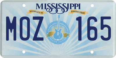 MS license plate MOZ165