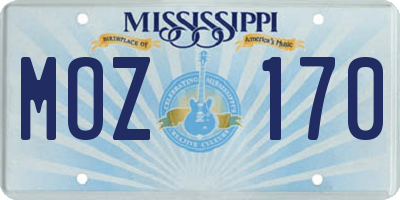 MS license plate MOZ170