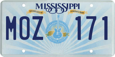 MS license plate MOZ171