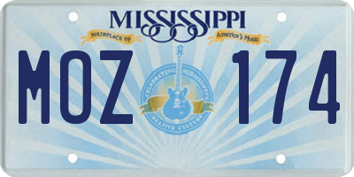 MS license plate MOZ174