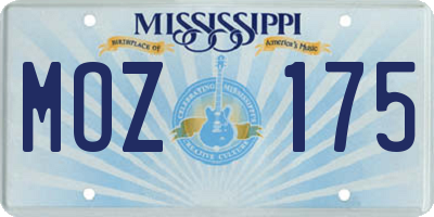 MS license plate MOZ175