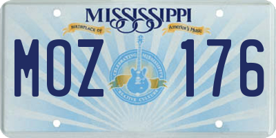 MS license plate MOZ176