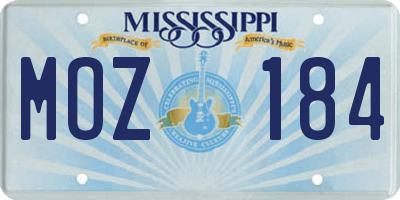 MS license plate MOZ184