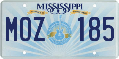 MS license plate MOZ185