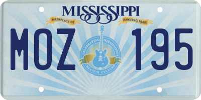 MS license plate MOZ195
