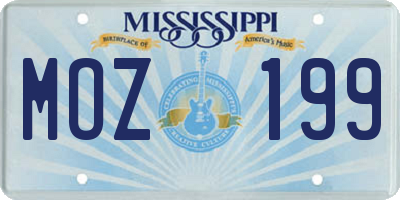 MS license plate MOZ199