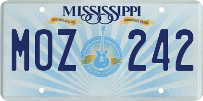 MS license plate MOZ242