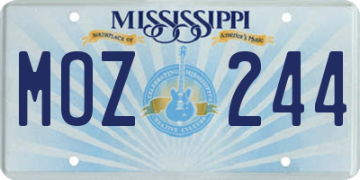 MS license plate MOZ244