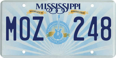 MS license plate MOZ248