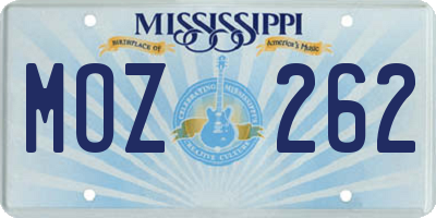 MS license plate MOZ262