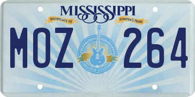 MS license plate MOZ264