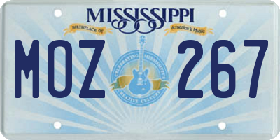 MS license plate MOZ267