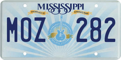 MS license plate MOZ282