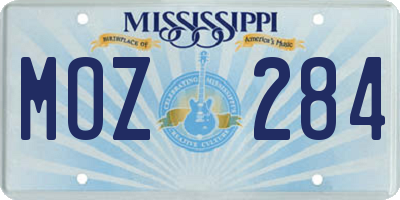 MS license plate MOZ284