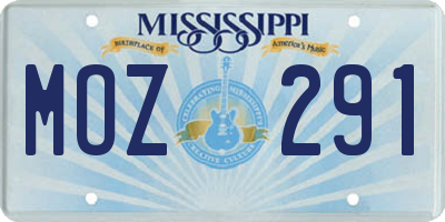 MS license plate MOZ291