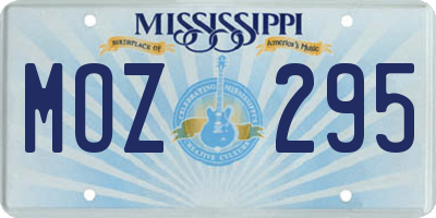 MS license plate MOZ295