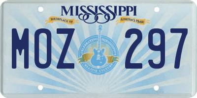 MS license plate MOZ297