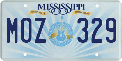 MS license plate MOZ329