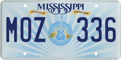 MS license plate MOZ336
