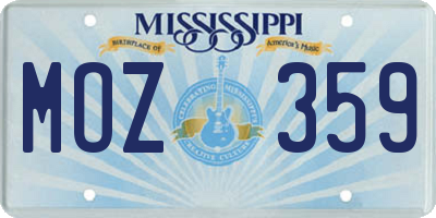 MS license plate MOZ359