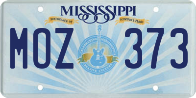 MS license plate MOZ373