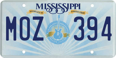 MS license plate MOZ394