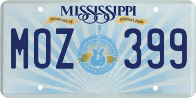 MS license plate MOZ399