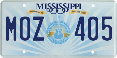 MS license plate MOZ405