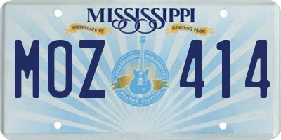 MS license plate MOZ414
