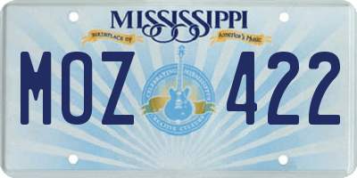 MS license plate MOZ422