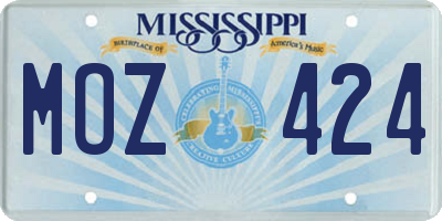 MS license plate MOZ424