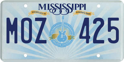 MS license plate MOZ425
