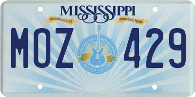 MS license plate MOZ429