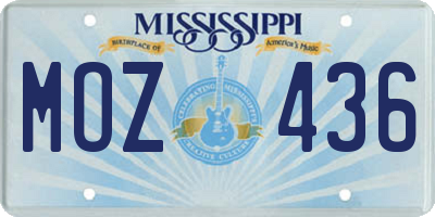 MS license plate MOZ436