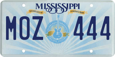 MS license plate MOZ444