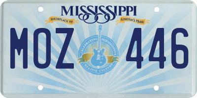 MS license plate MOZ446