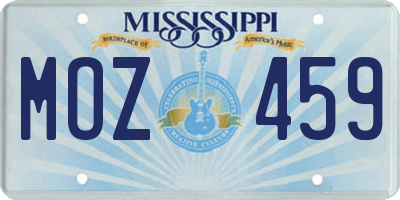 MS license plate MOZ459