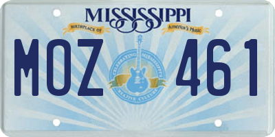 MS license plate MOZ461