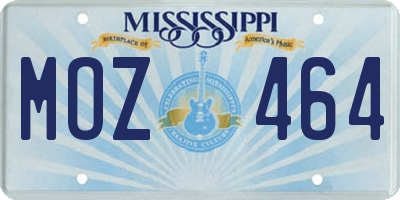 MS license plate MOZ464