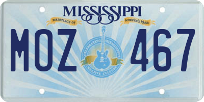 MS license plate MOZ467