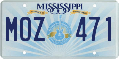 MS license plate MOZ471