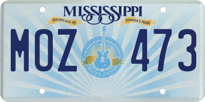 MS license plate MOZ473
