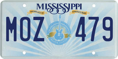 MS license plate MOZ479