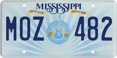 MS license plate MOZ482