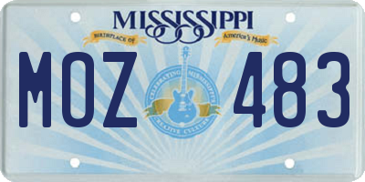 MS license plate MOZ483