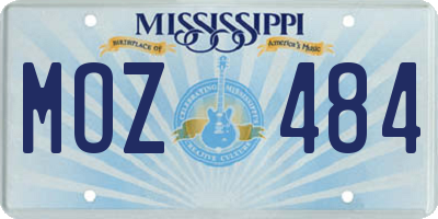 MS license plate MOZ484